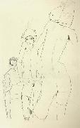 Egon Schiele, Schiele Drawing a Nude Model before a Mirror